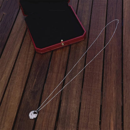 [⭐Spark]AMULETTE SILVER FULL DIAMOND NECKLACE