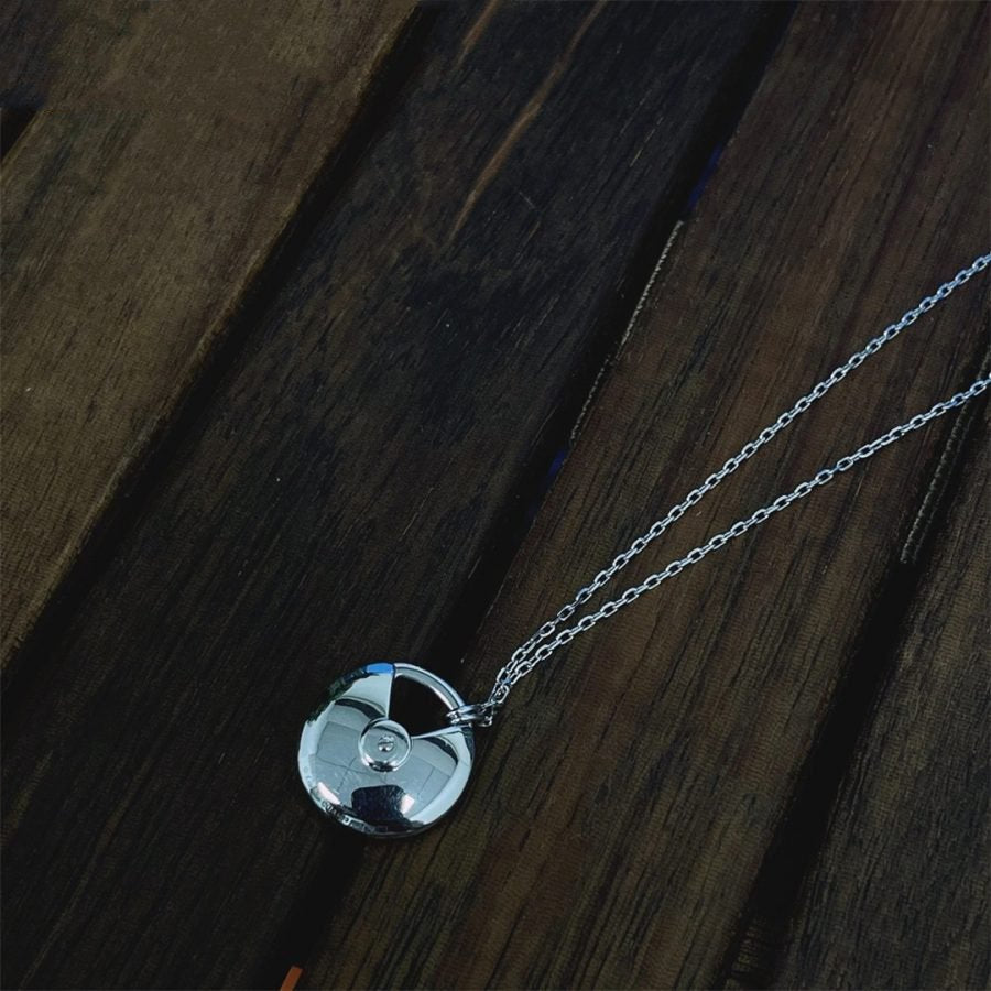 [⭐Spark]AMULETTE SILVER FULL DIAMOND NECKLACE