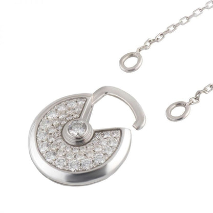 [⭐Spark]AMULETTE SILVER FULL DIAMOND NECKLACE