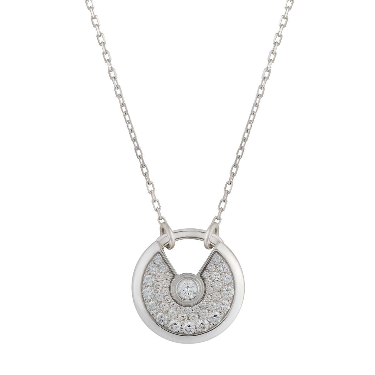 [⭐Spark]AMULETTE SILVER FULL DIAMOND NECKLACE