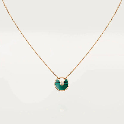 [⭐Spark]AMULETTE ROSE GOLD MALACHITE NECKLACE