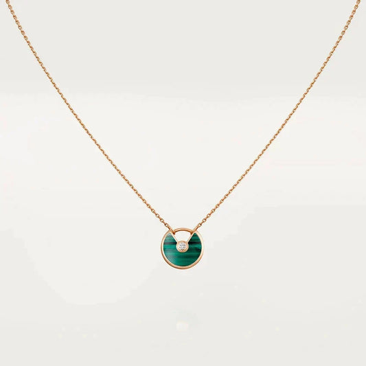 [⭐Spark]AMULETTE ROSE GOLD MALACHITE NECKLACE