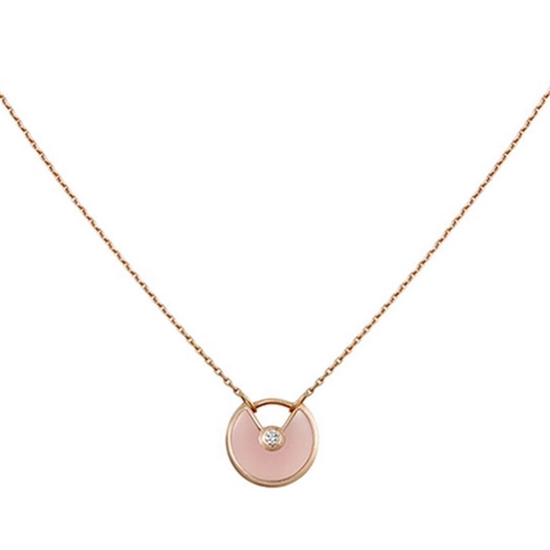 [⭐Spark]AMULETTE ROSE GOLD PINK MOP NECKLACE