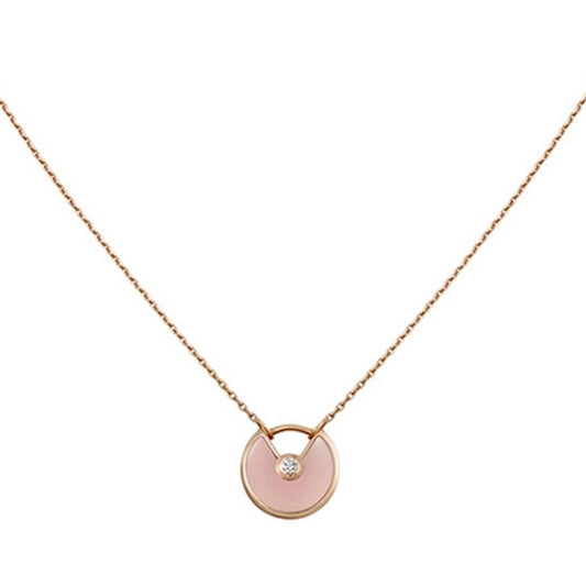 [⭐Spark]AMULETTE ROSE GOLD PINK MOP NECKLACE