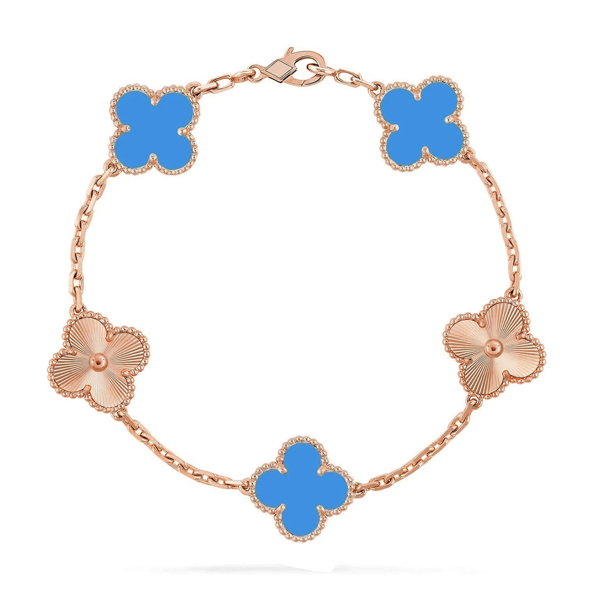 [⭐Spark] CLOVER 5 MOTIF BLUE AGATE BRACELET COLLECTION