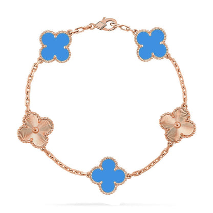 [⭐Spark] CLOVER 5 MOTIF BLUE AGATE BRACELET COLLECTION