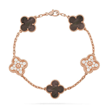 [⭐Spark] CLOVER 5 MOTIF GRAY MOP BRACELET COLLECTION