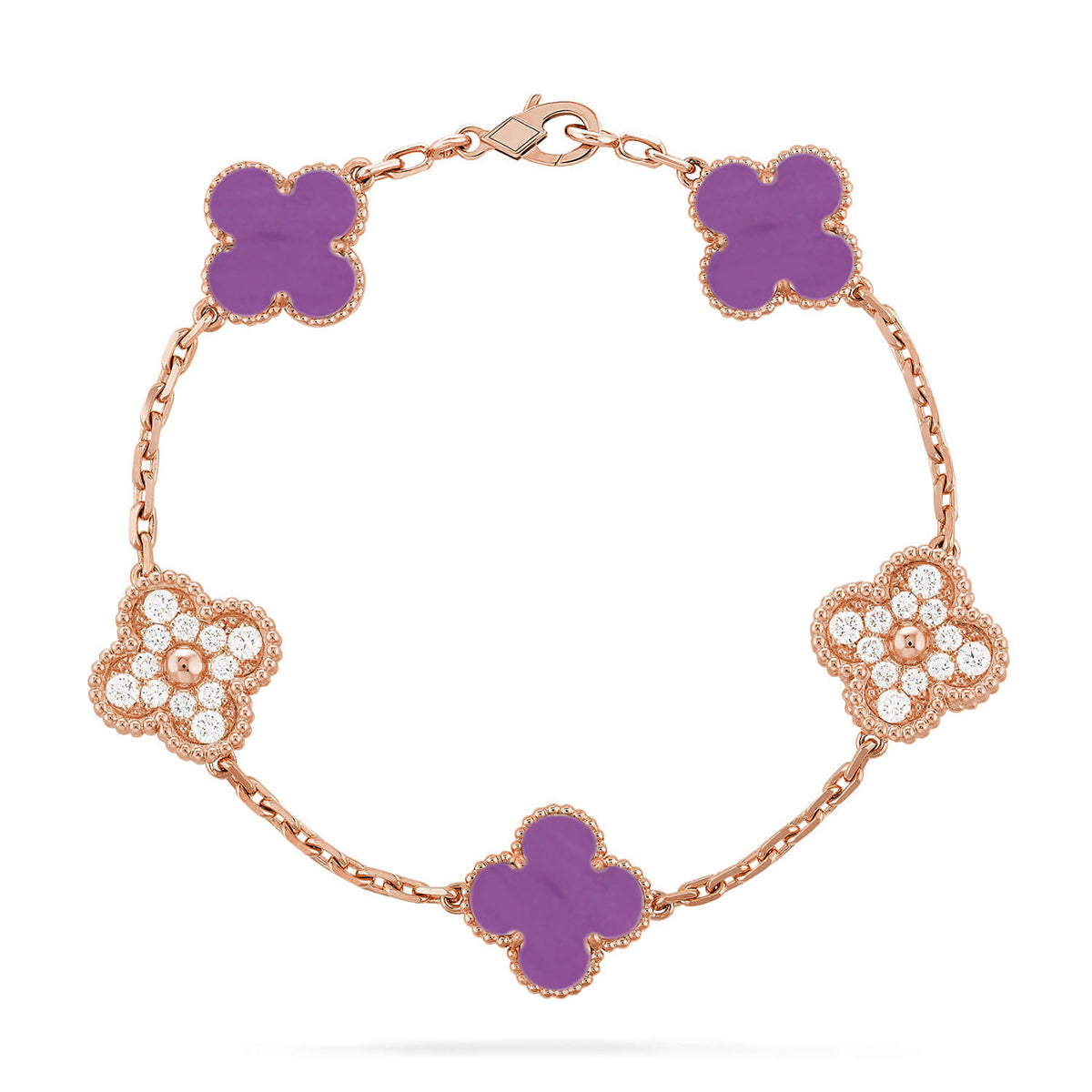 [⭐Spark] CLOVER 5 MOTIF VIOLET BRACELET COLLECTION