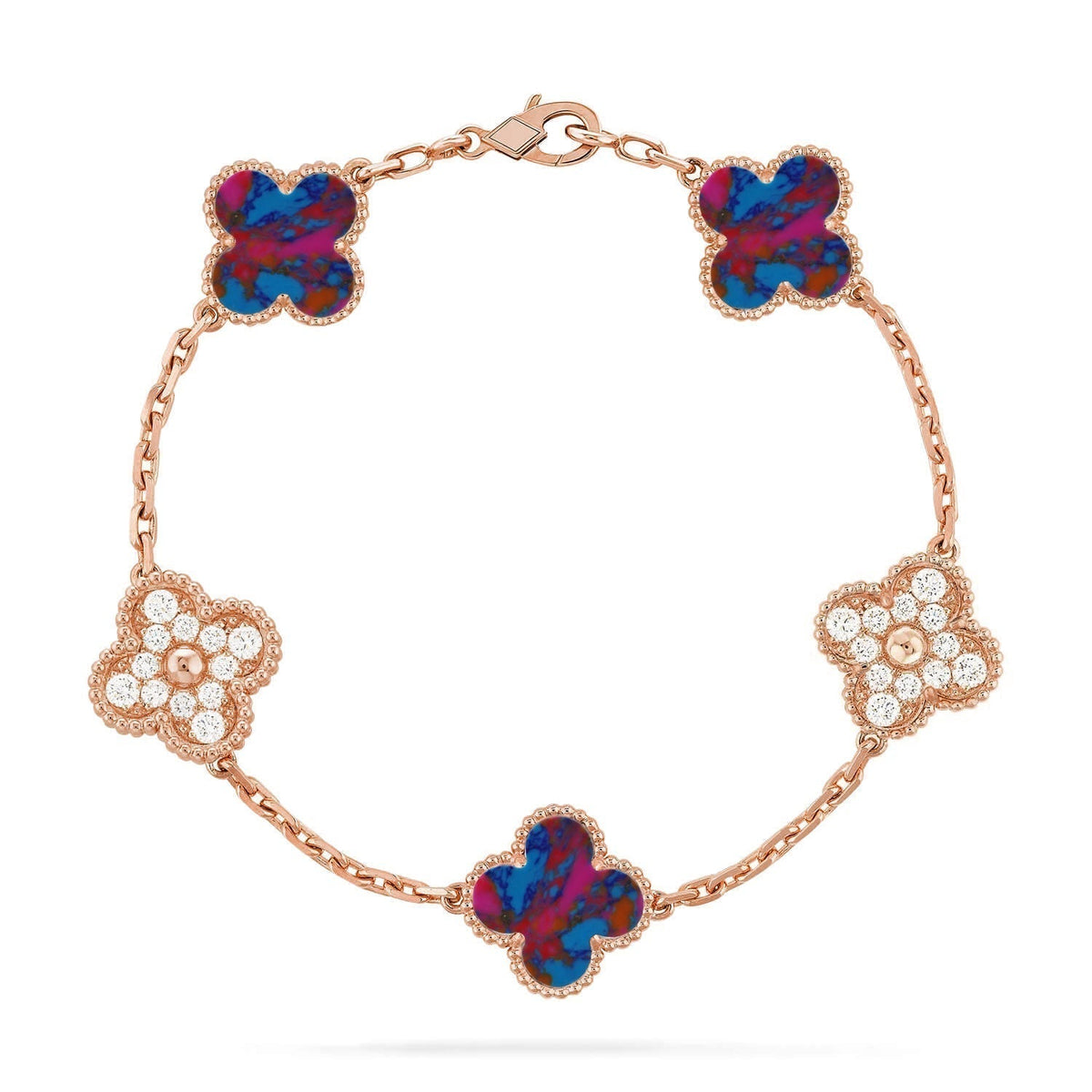 [⭐Spark]CLOVER 5 MOTIF COLOR GEMSTONES BRACELET COLLECTION