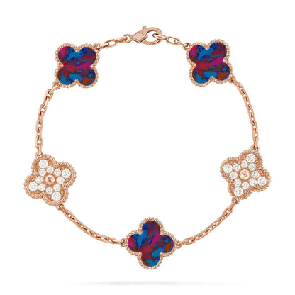 [⭐Spark]CLOVER 5 MOTIF COLOR GEMSTONES BRACELET COLLECTION