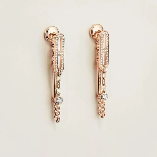 [⭐Spark]CHAINE CHAOS DIAMOND DROP EARRINGS