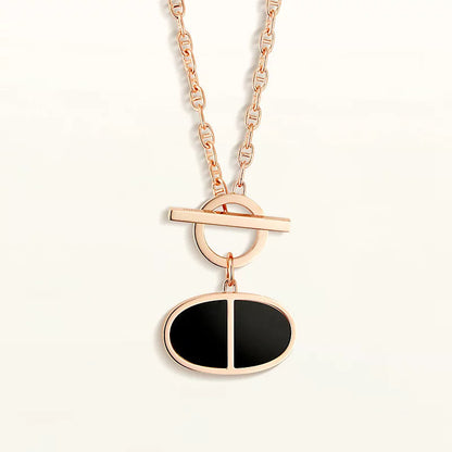 [⭐Spark]CHAINE VERSO BLACK CERAMIC NECKLACE