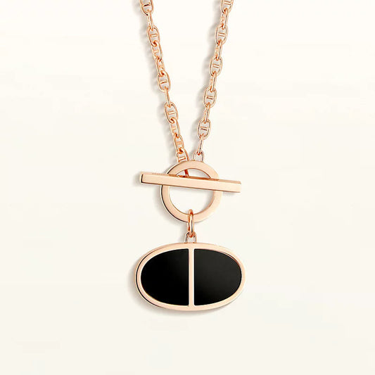 [⭐Spark]CHAINE VERSO BLACK CERAMIC NECKLACE