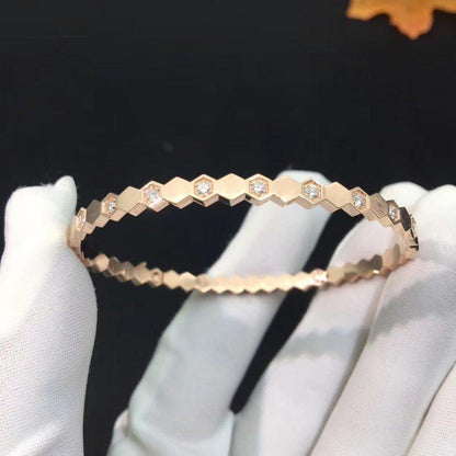 [⭐Spark]BEE LOVE PINK GOLD DIAMOND BRACELET