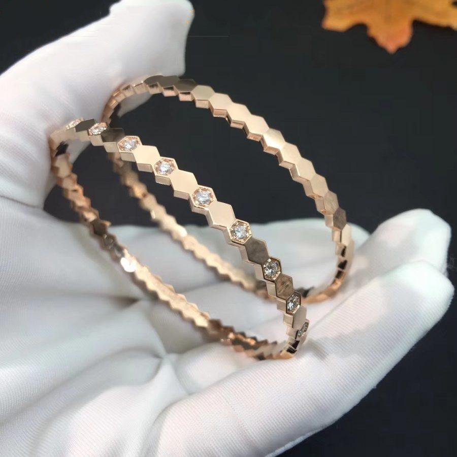 [⭐Spark]BEE LOVE PINK GOLD DIAMOND BRACELET