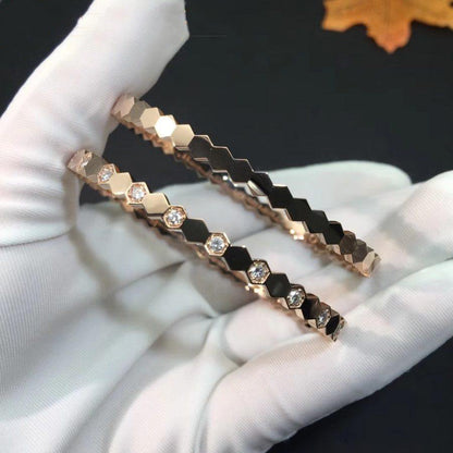 [⭐Spark]BEE LOVE PINK GOLD DIAMOND BRACELET