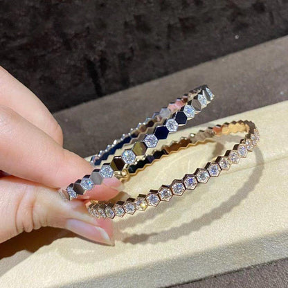 [⭐Spark]BEE LOVE GOLD BRACELET FULL DIAMOND