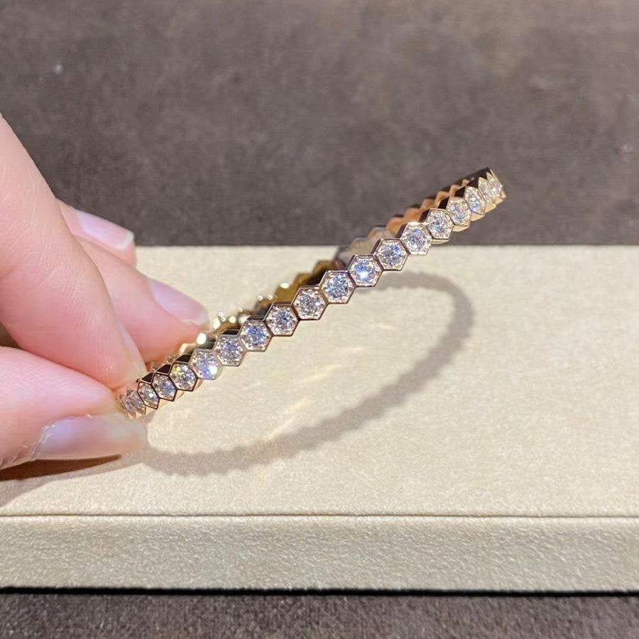 [⭐Spark]BEE LOVE GOLD BRACELET FULL DIAMOND