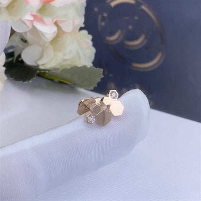 [⭐Spark]BEE LOVE PINK GOLD DIAMOND EARRINGS