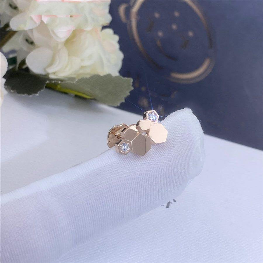 [⭐Spark]BEE LOVE PINK GOLD DIAMOND EARRINGS