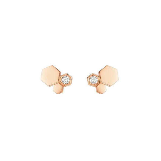 [⭐Spark]BEE LOVE PINK GOLD DIAMOND EARRINGS