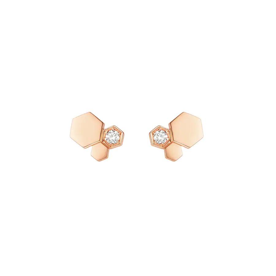 [⭐Spark]BEE LOVE PINK GOLD DIAMOND EARRINGS