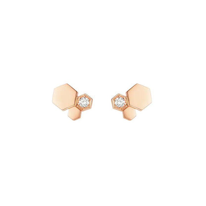 [⭐Spark]BEE LOVE PINK GOLD DIAMOND EARRINGS
