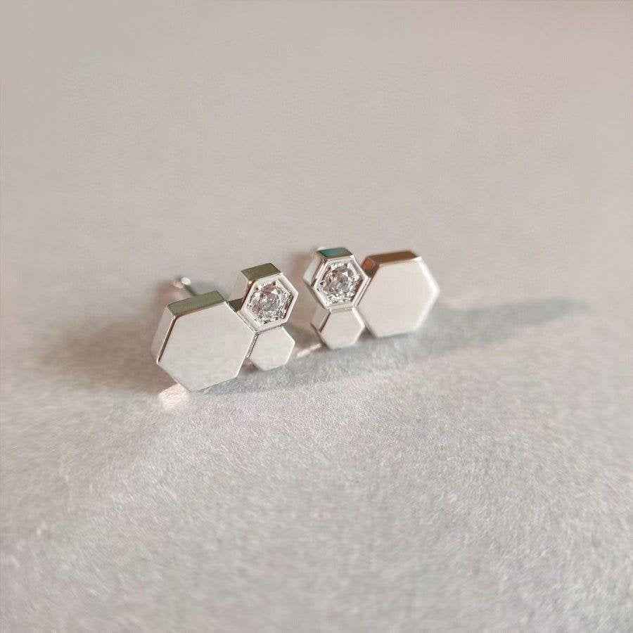 [⭐Spark]BEE LOVE SILVER DIAMOND EARRINGS