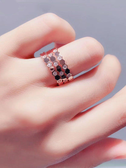 [⭐Spark]BEE LOVE RING PINK GOLD DIAMOND