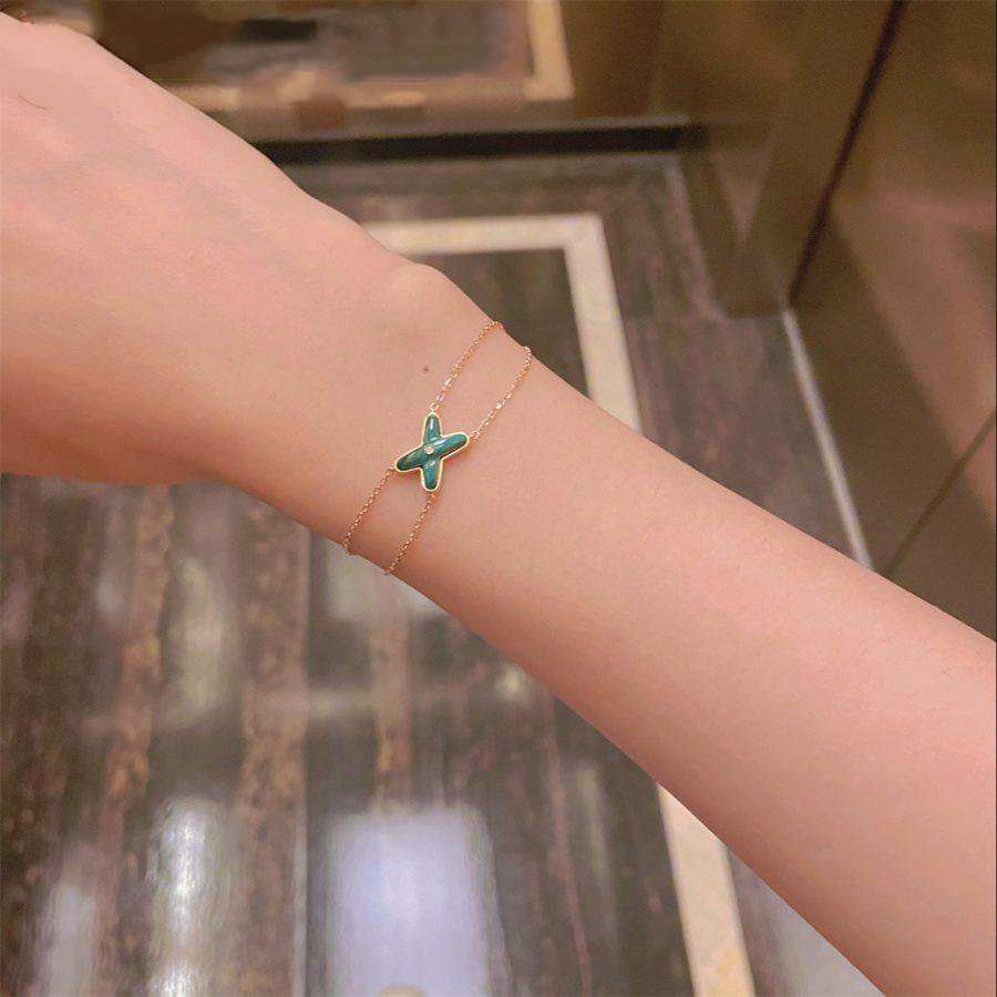 [⭐Spark]JEUX BRACELET MALACHITE PINK GOLD 1 DIAMOND