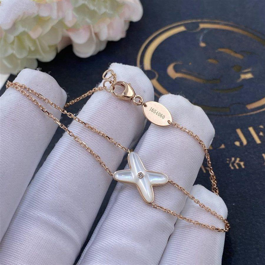[⭐Spark]JEUX BRACELET WHITE MOP PINK GOLD 1 DIAMOND
