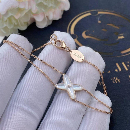 [⭐Spark]JEUX BRACELET WHITE MOP PINK GOLD 1 DIAMOND