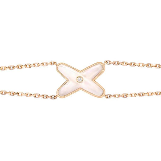 [⭐Spark]JEUX BRACELET WHITE MOP PINK GOLD 1 DIAMOND