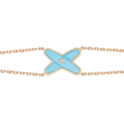 [⭐Spark]JEUX BRACELET TURQUOISE PINK GOLD 1 DIAMOND