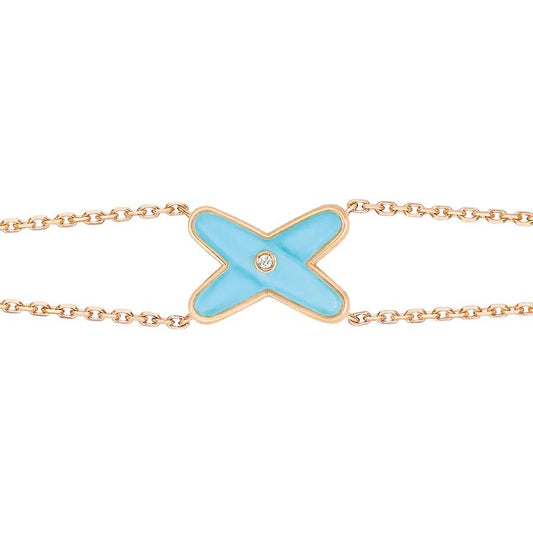 [⭐Spark]JEUX BRACELET TURQUOISE PINK GOLD 1 DIAMOND