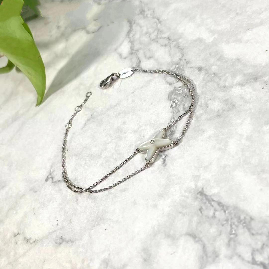 [⭐Spark]JEUX BRACELET WHITE MOP SILVER 1 DIAMOND