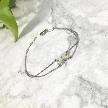 [⭐Spark]JEUX BRACELET WHITE MOP SILVER 1 DIAMOND