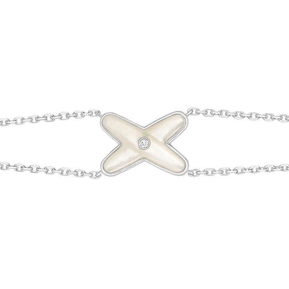 [⭐Spark]JEUX BRACELET WHITE MOP SILVER 1 DIAMOND