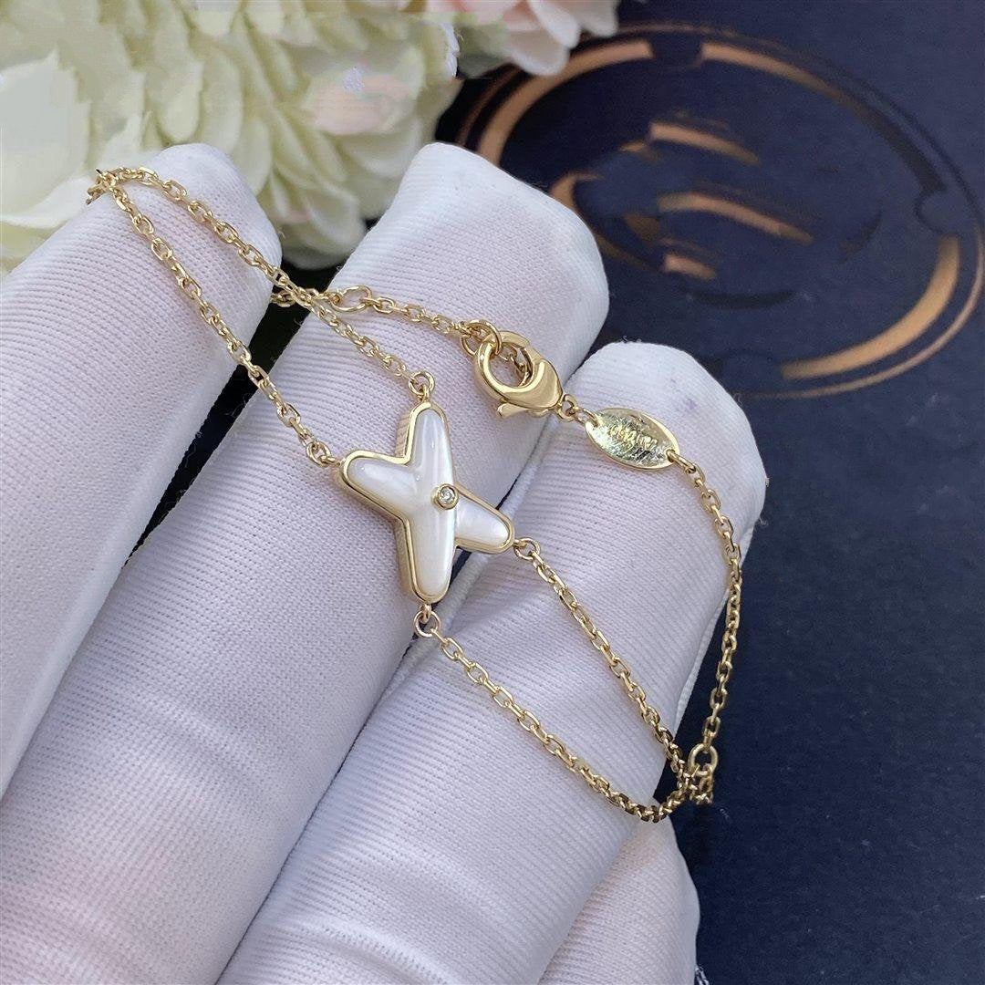 [⭐Spark]JEUX BRACELET WHITE MOP GOLD 1 DIAMOND