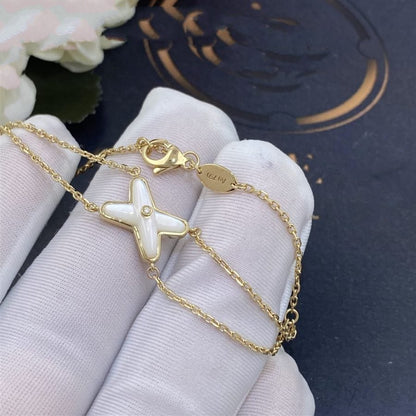 [⭐Spark]JEUX BRACELET WHITE MOP GOLD 1 DIAMOND