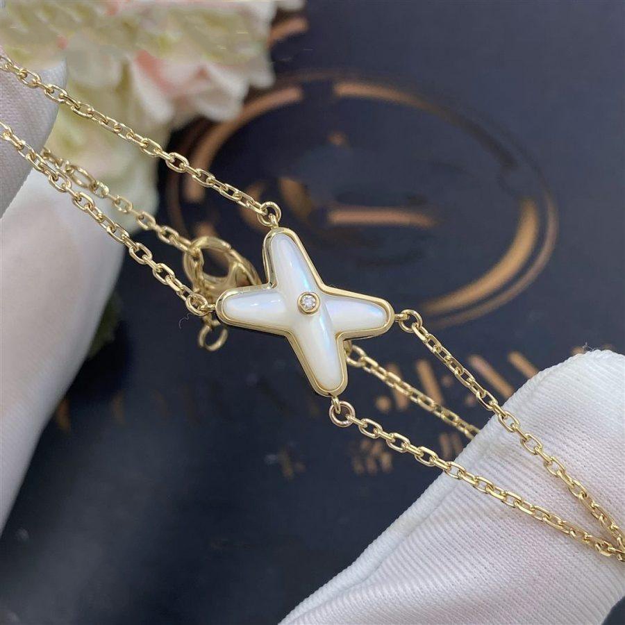 [⭐Spark]JEUX BRACELET WHITE MOP GOLD 1 DIAMOND