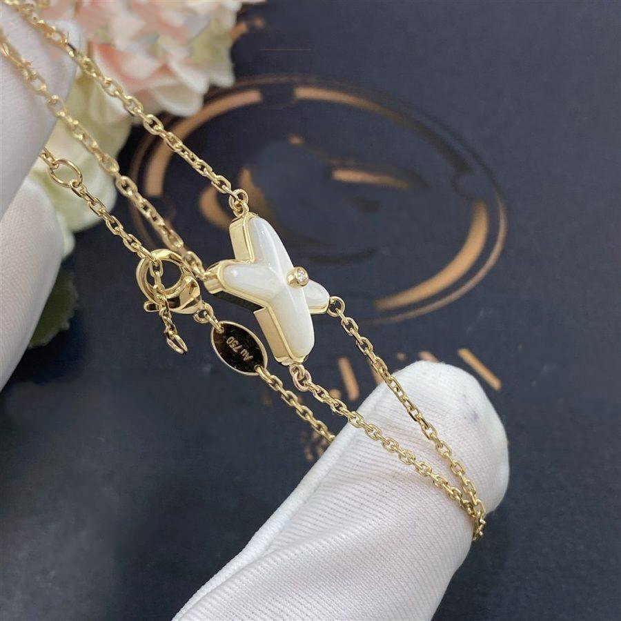 [⭐Spark]JEUX BRACELET WHITE MOP GOLD 1 DIAMOND