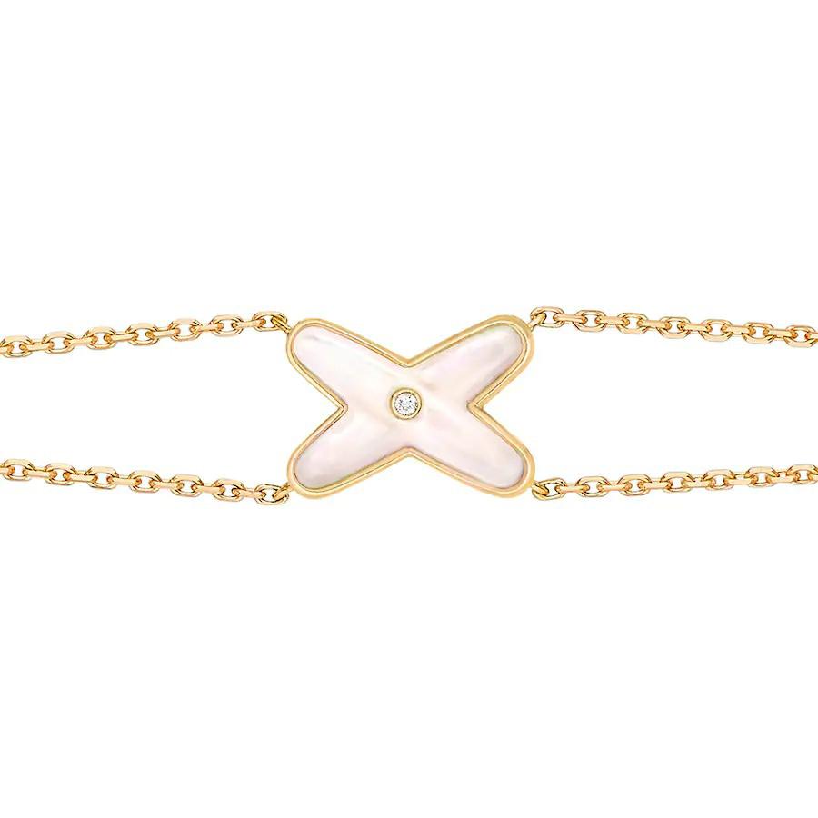 [⭐Spark]JEUX BRACELET WHITE MOP GOLD 1 DIAMOND