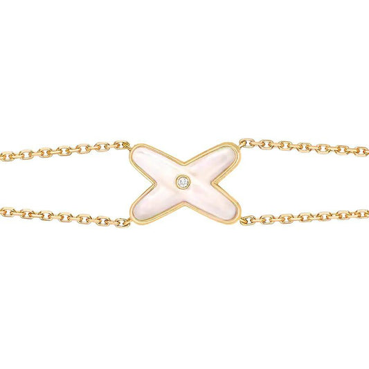 [⭐Spark]JEUX BRACELET WHITE MOP GOLD 1 DIAMOND