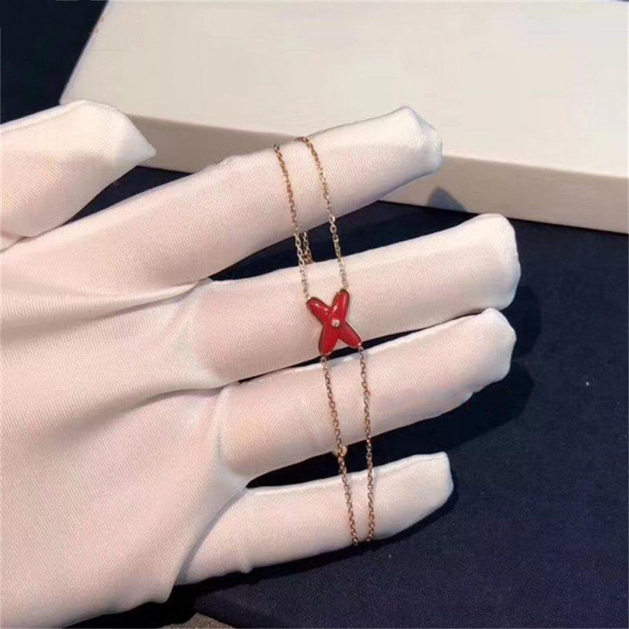 [⭐Spark]JEUX BRACELET CARNELIAN PINK GOLD 1 DIAMOND