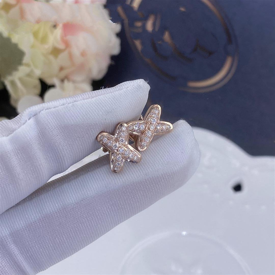 [⭐Spark]JEUX DE PINK GOLD DIAMOND EARRINGS
