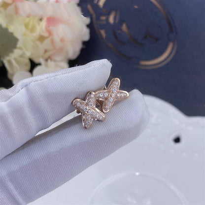 [⭐Spark]JEUX DE PINK GOLD DIAMOND EARRINGS