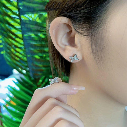 [⭐Spark]JEUX DE SILVER DIAMOND EARRINGS