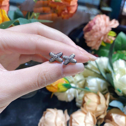 [⭐Spark]JEUX DE SILVER DIAMOND EARRINGS