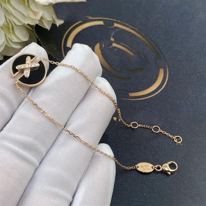 [⭐Spark]JEUX DE BRACELET ONYX PINK GOLD DIAMOND